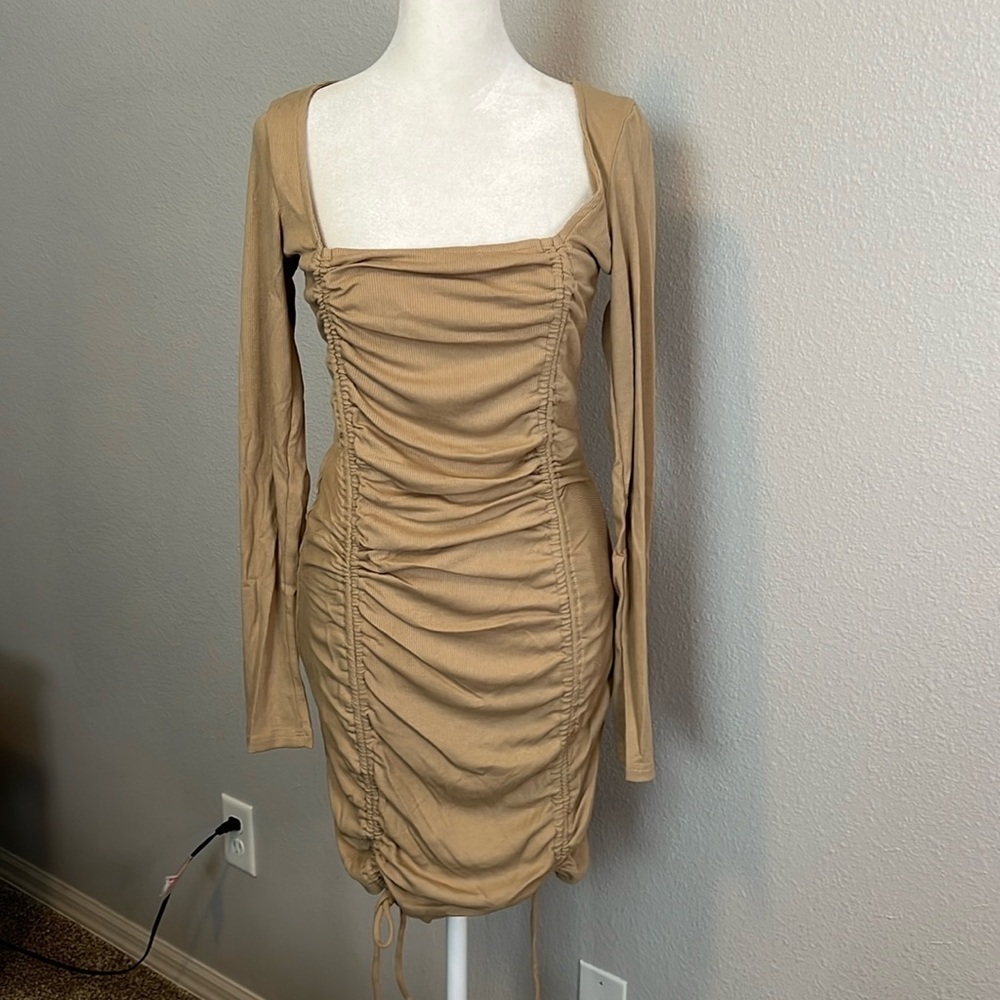 Princess Polly Mikayla Mini Dress Beige Size 8 NWT